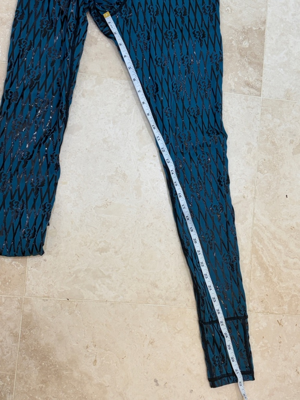 Teal Patterned Leggings - Unknown Brand - Picture 9 of 9